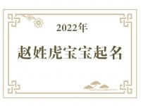 2022年赵姓虎宝宝取名大全