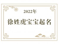 2022年徐姓虎宝宝取名大全