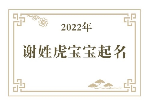 2022年谢姓虎宝宝取名大全