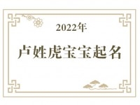 2022年卢姓虎宝宝取名大全