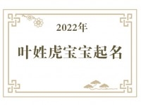 2022年叶姓虎宝宝取名大全