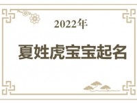 2022年夏姓虎宝宝取名大全