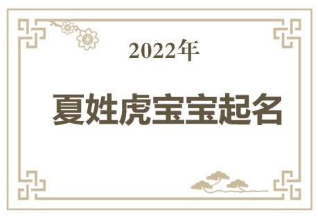 2022年夏姓虎宝宝取名大全