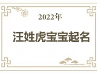 2022年汪姓虎宝宝取名大全