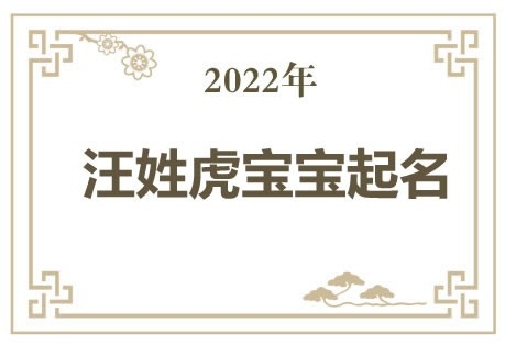 2022年汪姓虎宝宝取名大全