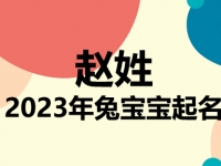 赵姓兔宝宝男孩女孩取名大全2023年