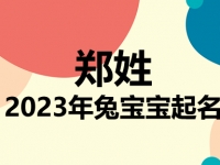 郑姓兔宝宝男孩女孩取名大全2023年