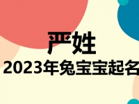 严姓兔宝宝男孩女孩取名大全2023年