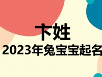 卞姓兔宝宝男孩女孩取名大全2023年