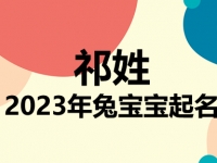 祁姓兔宝宝男孩女孩取名大全2023年