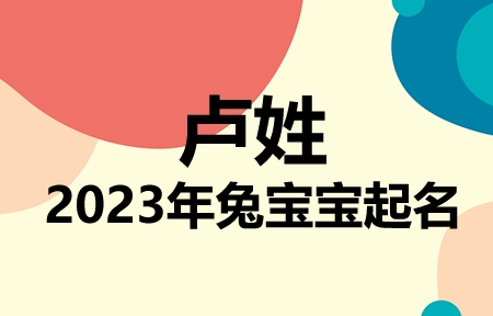 卢姓兔宝宝男孩女孩取名大全2023年