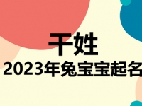 干姓兔宝宝男孩女孩取名大全2023年